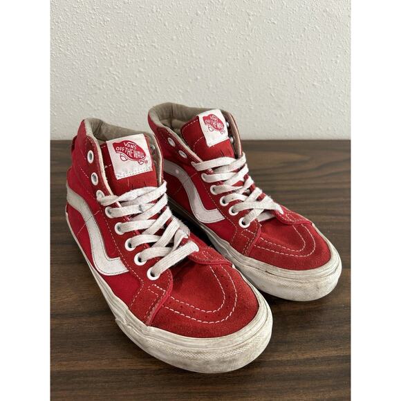 Vans Sk8 HI Womens Size 6 Red High Top Skate Sneakers Mens 4 Unisex Old Skool - Picture 1 of 11